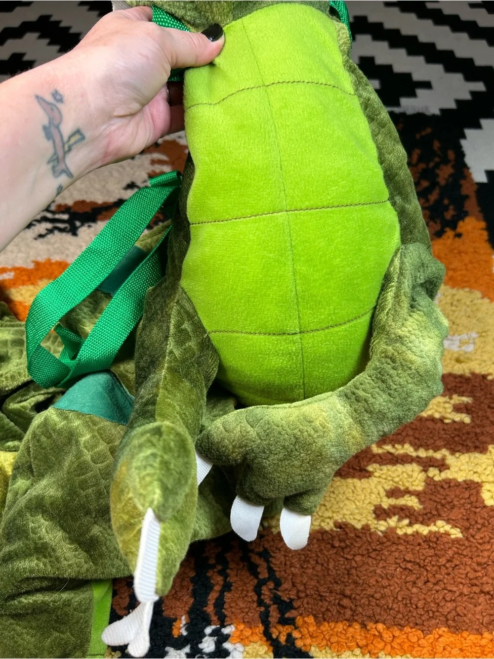 Ride along, Green Dino costume!!
